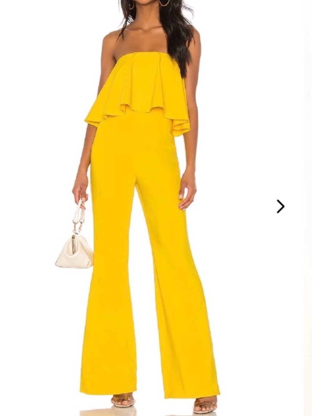 Elegant Yellow Strapless Lovers+ Friends Nikki Jumpsuit
